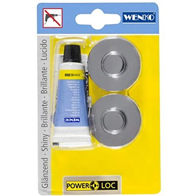 Wenko Power-Loc Adaptador Fixar sem perfuração, plástico, 4 x 1,5 x 4 cm, cromado Wenko Power-Loc Adaptador Fixar sem perfuração, plástico, 4 x 1,5 x 4 cm, cromado