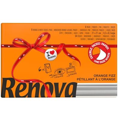RENOVA Lenços de bolso Red Label laranja aroma fervescente 6 pacotes RENOVA Lenços de bolso Red Label laranja aroma fervescente 6 pacotes