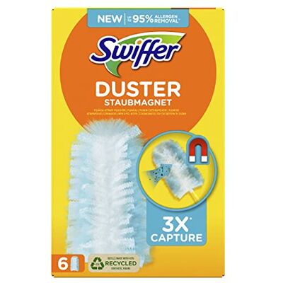 Swiffer Peças sobresselentes para espanador, captura e retém 3 vezes mais pó e cabelo do que qualquer espanador tradicional, conjunto de 6 peças Swiffer Peças sobresselentes para espanador, captura e retém 3 vezes mais pó e cabelo do que qualquer espanador tradicional, conjunto de 6 peças