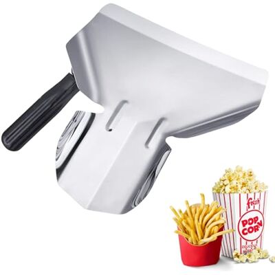 Westmark Pá para pipoca / batatas fritas, canudos, tamanho da pá: aprox. 20 x 12 cm, comprimento: 23 cm, aço inoxidável/plástico, prateado/preto, Westmark Pá para pipoca / batatas fritas, canudos, tamanho da pá: aprox. 20 x 12 cm, comprimento: 23 cm, aço inoxidável/plástico, prateado/preto,