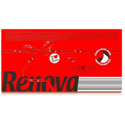 RENOVA Lenços faciais Red Label, camada tripla, 80 lenços, vermelho RENOVA Lenços faciais Red Label, camada tripla, 80 lenços, vermelho