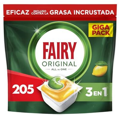 FAIRY Original TodoEn1 cápsulas máquina de lavar louça, máquina de limão, 5 x 41 cápsulas FAIRY Original TodoEn1 cápsulas máquina de lavar louça, máquina de limão, 5 x 41 cápsulas
