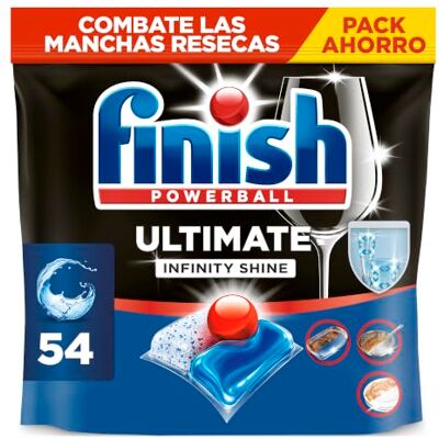 Finish Powerball Ultimate Plus All in 1 comprimidos para máquina de lavar louça, 54 cápsulas de lavar louça, a nossa máxima limpeza e brilho diamante, aroma regular, a embalagem pode variar Finish Powerball Ultimate Plus All in 1 comprimidos para máquina de lavar louça, 54 cápsulas de lavar louça, a nossa máxima limpeza e brilho diamante, aroma regular, a embalagem pode variar