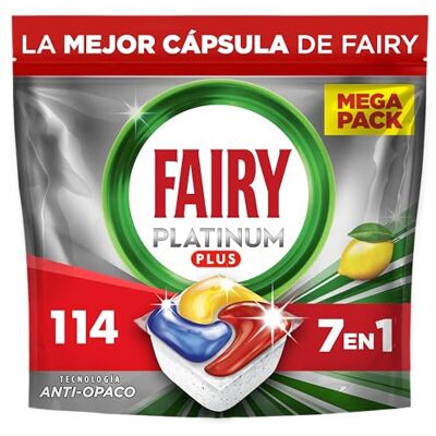 FAIRY Platinum Plus Cápsulas máquina de lavar louça, para máquina de limão, 6 x 19 cápsulas FAIRY Platinum Plus Cápsulas máquina de lavar louça, para máquina de limão, 6 x 19 cápsulas