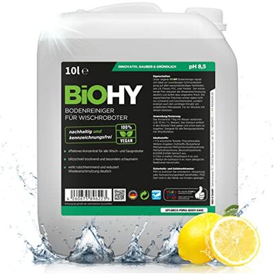 BIOHY Limpador de pisos para robôs de limpeza (bidão de 10 litros) Concentrado para todos os robôs aspiradores com função úmida sustentável e ecológico (Wischroboter) BIOHY Limpador de pisos para robôs de limpeza (bidão de 10 litros) Concentrado para todos os robôs aspiradores com função úmida sustentável e ecológico (Wischroboter)