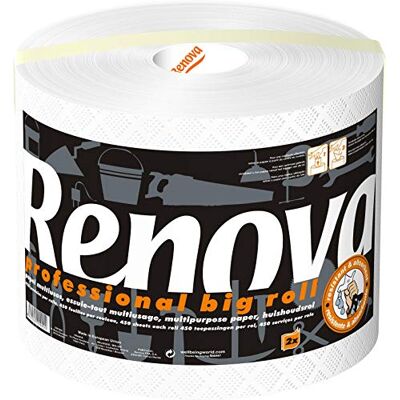 RENOVA Rolo de Cozinha Profissional Multiusos 1 Gigarolo equivalente a mais de 20 Rolos Padrão Extra Resistente e Absorvente RENOVA Rolo de Cozinha Profissional Multiusos 1 Gigarolo equivalente a mais de 20 Rolos Padrão Extra Resistente e Absorvente