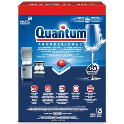 Finish Quantum Professional Pastilhas para lava-loiças 125 pastilhas Comprimidos eficazes contra a gordura embutida, oferecem dissolução rápida. Detergente para máquina de lavar louça Finish Quantum Professional Pastilhas para lava-loiças 125 pastilhas Comprimidos eficazes contra a gordura embutida, oferecem dissolução rápida. Detergente para máquina de lavar louça