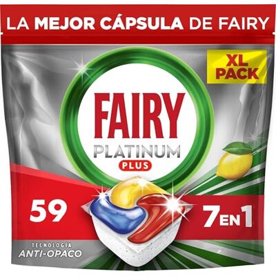 Fairy Platinum Plus 59 - Limão - Tabletes para máquina de lavar loiça Fairy Platinum Plus 59 - Limão - Tabletes para máquina de lavar loiça