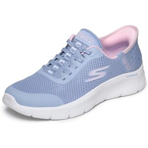 Skechers GO Walk Flex Grand Entry sem cordões para mulher, Periwinkle Textile Pink Trim, 39 UE Skechers GO Walk Flex Grand Entry sem cordões para mulher, Periwinkle Textile Pink Trim, 39 UE
