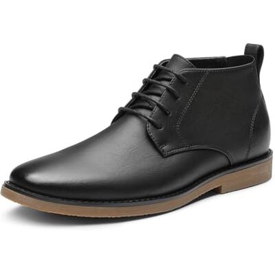 Bruno Marc Botas de homem Chukka vestido botas mota cordões pretos CHUKKA-1 tamanho 43,5 EU/10US Bruno Marc Botas de homem Chukka vestido botas mota cordões pretos CHUKKA-1 tamanho 43,5 EU/10US