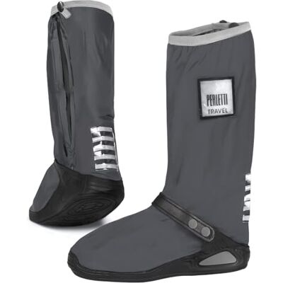 PERLETTI Cobertura de Sapatos Impermeável com Sola Reforçada Homem Mulher Protetor de Sapatilhas Reutilizáveis Cobertura de Calçados Cobertura de Botas Chuva Neve PVC Anti-Lameira, cinzento PERLETTI Cobertura de Sapatos Impermeável com Sola Reforçada Homem Mulher Protetor de Sapatilhas Reutilizáveis Cobertura de Calçados Cobertura de Botas Chuva Neve PVC Anti-Lameira, cinzento