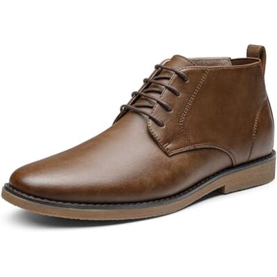 Bruno Marc Botas de homem Chukka vestido botas mota cordões castanhos CHUKKA-1 tamanho 44,5 EU/11 US Bruno Marc Botas de homem Chukka vestido botas mota cordões castanhos CHUKKA-1 tamanho 44,5 EU/11 US