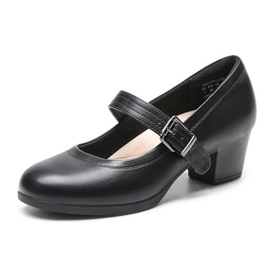 DREAM PAIRS Sapatos de salto baixo clássicos mulher Mary Jane sapatos de salão de salto largo com palmilha acolchoada, tamanho 37, preto, DWUMPU2538 DREAM PAIRS Sapatos de salto baixo clássicos mulher Mary Jane sapatos de salão de salto largo com palmilha acolchoada, tamanho 37, preto, DWUMPU2538