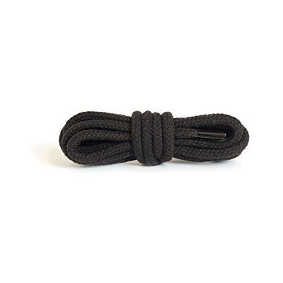 Kaps Cordões grossos redondos, 5-6 mm de diâmetro, cordões duráveis de 100 % algodão para calçado casual, fabricados na Europa, 1 par, muitas cores e comprimentos, 91 preto Kaps Cordões grossos redondos, 5-6 mm de diâmetro, cordões duráveis de 100 % algodão para calçado casual, fabricados na Europa, 1 par, muitas cores e comprimentos, 91 preto