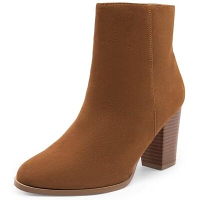 DREAM PAIRS Silverado, Botas de Meia Altura para Mulher, Bronzeado em camurça DREAM PAIRS Silverado, Botas de Meia Altura para Mulher, Bronzeado em camurça