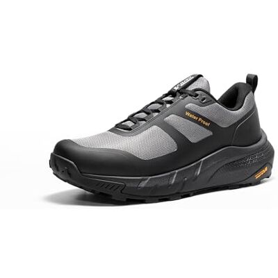 NORTIV 8 Sapatos Trekking para homem com sola de borracha antiderrapante, sapatilhas de caminhada impermeáveis botas de montanha leves, tamanho 47, cinzento/preto, NMUMHI2505 NORTIV 8 Sapatos Trekking para homem com sola de borracha antiderrapante, sapatilhas de caminhada impermeáveis botas de montanha leves, tamanho 47, cinzento/preto, NMUMHI2505