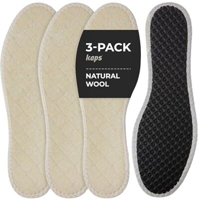 Kaps Palmilha de inverno de lã e alumínio, palmilhas isolantes e antiodor para botas e sapatos de homem e mulher, palmilhas Alu Tech, quentes e confortáveis, embalagem de 3 pares, Branco Kaps Palmilha de inverno de lã e alumínio, palmilhas isolantes e antiodor para botas e sapatos de homem e mulher, palmilhas Alu Tech, quentes e confortáveis, embalagem de 3 pares, Branco