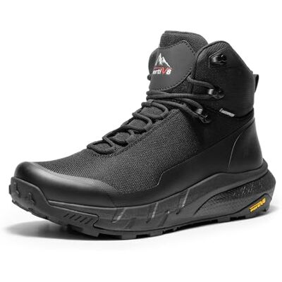 NORTIV 8 Botas montanha homem impermeável estática até 4 horas botas Trekking com palmilha acolchoada sapatilhas caminhadas antiderrapantes, tamanho 43, preto, NMUMHB2504 NORTIV 8 Botas montanha homem impermeável estática até 4 horas botas Trekking com palmilha acolchoada sapatilhas caminhadas antiderrapantes, tamanho 43, preto, NMUMHB2504