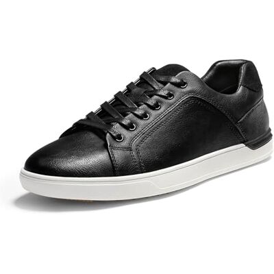 Bruno Marc Zapatos Casual Cordones Hombres Zapatillas,Size 43.5W,Negro Bruno Marc Zapatos Casual Cordones Hombres Zapatillas,Size 43.5W,Negro