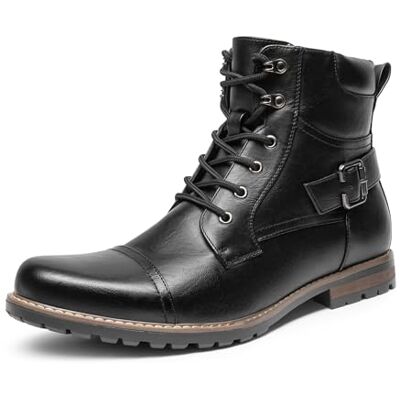 Bruno Marc Botas de combate de motocicleta com fecho de correr para homem, Preto 3, 40 UE Bruno Marc Botas de combate de motocicleta com fecho de correr para homem, Preto 3, 40 UE