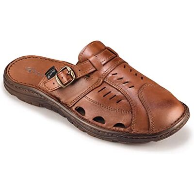 ESTRO Sandálias para homem e verão couro chinelos de pele sandálias homem couro com sola de borracha antiderrapante S4 (43 EU, castanho óxido) ESTRO Sandálias para homem e verão couro chinelos de pele sandálias homem couro com sola de borracha antiderrapante S4 (43 EU, castanho óxido)
