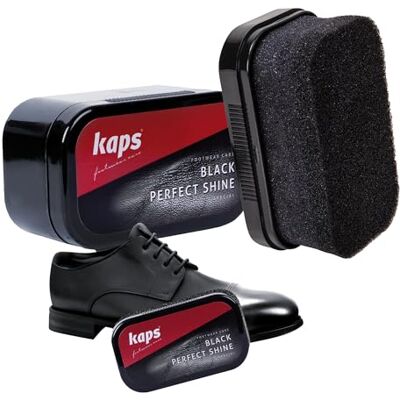 Kaps Esponja brilhante de calçado para brilho instantâneo, para sapatos, botas e bolsas de couro, Shine de , 3 cores, Preto, Tamanho único Kaps Esponja brilhante de calçado para brilho instantâneo, para sapatos, botas e bolsas de couro, Shine de , 3 cores, Preto, Tamanho único