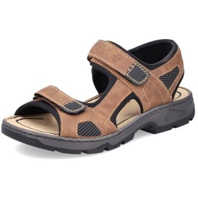 Rieker Sandálias para homem 26156, de cavalheiro sandálias, Castanho Braun Kombi 25, 45 UE Rieker Sandálias para homem 26156, de cavalheiro sandálias, Castanho Braun Kombi 25, 45 UE