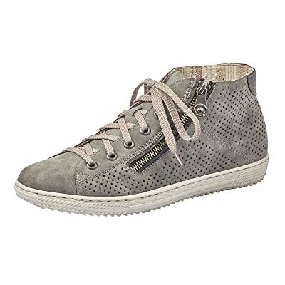 Rieker Mulher sapatos com cordões L9427, senhora sapatos desportivos com atacadores, Cinzento Smoke Schwarz, 39 UE Rieker Mulher sapatos com cordões L9427, senhora sapatos desportivos com atacadores, Cinzento Smoke Schwarz, 39 UE