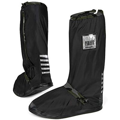 PERLETTI Cobertura de Sapatos Impermeável para Homem e Mulher Protetor de Sapatilhas Impermeáveis Preto Cobertura de Calçado Cobertura de Botas de Neve PVC Anti-Lameira Reutilizáveis (G 43/45 PERLETTI Cobertura de Sapatos Impermeável para Homem e Mulher Protetor de Sapatilhas Impermeáveis Preto Cobertura de Calçado Cobertura de Botas de Neve PVC Anti-Lameira Reutilizáveis (G 43/45