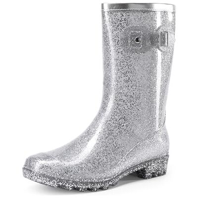 DREAM PAIRS Botas Altas de PVC para Mulher à Prova de Água Sapatos de Chuva Impermeáveis Antiderrapantes Leves Moda, PRATEADO, 39 UE DREAM PAIRS Botas Altas de PVC para Mulher à Prova de Água Sapatos de Chuva Impermeáveis Antiderrapantes Leves Moda, PRATEADO, 39 UE