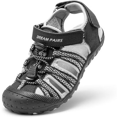 DREAM PAIRS Sandálias desportivas para meninas e meninos sandálias verão atlético ao ar livre trekking praia, Cinzento preto, 30 EU DREAM PAIRS Sandálias desportivas para meninas e meninos sandálias verão atlético ao ar livre trekking praia, Cinzento preto, 30 EU