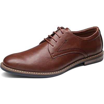 Bruno Marc Sapatos de Vestir Derby para Homem Sapatilhas de Atacadores Oxfords para Homem, Castanho, 42 UE Bruno Marc Sapatos de Vestir Derby para Homem Sapatilhas de Atacadores Oxfords para Homem, Castanho, 42 UE