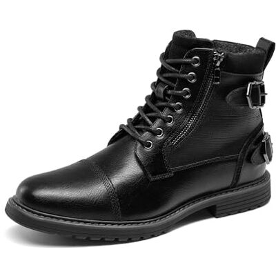 Bruno Marc Botas Moto Homem Respirável Botas Vestir Homem com Sola Antideslizante Botas Inverno com Forro Tecido Confortável, Todo preto, 42 UE Bruno Marc Botas Moto Homem Respirável Botas Vestir Homem com Sola Antideslizante Botas Inverno com Forro Tecido Confortável, Todo preto, 42 UE
