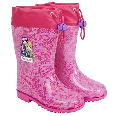 PERLETTI Botas de água para menino e menina sapatos de chuva infantis impermeáveis multicoloridos com estampado botas de chuva para pequenos à prova de água em PVC 5 tamanhos PERLETTI Botas de água para menino e menina sapatos de chuva infantis impermeáveis multicoloridos com estampado botas de chuva para pequenos à prova de água em PVC 5 tamanhos