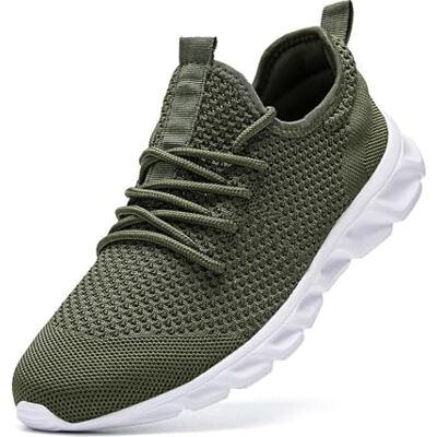 Damyuan Sapatilhas de Corrida para Homem, Tênis para Asfalto, Sapatos de Esporte Fitness, Academia, Respiráveis, Segurança, Atléticas, Trekking, Plataforma, Tênis Branco, Um Verde, 43 EU estreito Damyuan Sapatilhas de Corrida para Homem, Tênis para Asfalto, Sapatos de Esporte Fitness, Academia, Respiráveis, Segurança, Atléticas, Trekking, Plataforma, Tênis Branco, Um Verde, 43 EU estreito