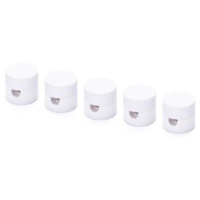 Orion Pinos de parede e teto, 5 unidades, (diâmetro de 19 mm), altura de 18 mm, suporte para cabos como fixação de teto para cabo têxtil, cor branca Orion Pinos de parede e teto, 5 unidades, (diâmetro de 19 mm), altura de 18 mm, suporte para cabos como fixação de teto para cabo têxtil, cor branca
