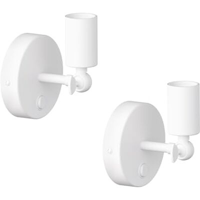 ledscom.de 2 apliques FETRO, com interruptor, branco mate, redondos, 1 casquilho E27 no máximo 60W ledscom.de 2 apliques FETRO, com interruptor, branco mate, redondos, 1 casquilho E27 no máximo 60W