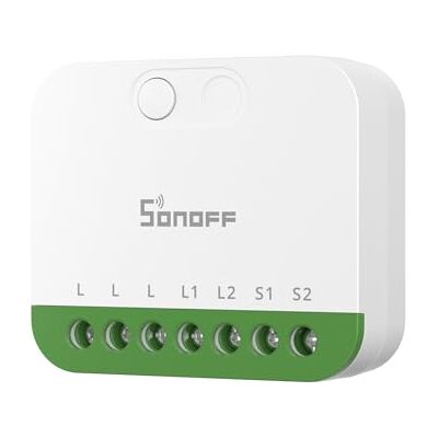 SONOFF MINI DUO (Matter via WiFi) Interruptor inteligente WiFi de 2 canais, compatível com Matter, carregamento total de 16 A, compacto para caixas padrão, controlo remoto e automático SONOFF MINI DUO (Matter via WiFi) Interruptor inteligente WiFi de 2 canais, compatível com Matter, carregamento total de 16 A, compacto para caixas padrão, controlo remoto e automático