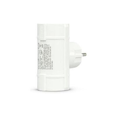 Garza Adaptador duplo lateral (2 tomadas Schuko) Ladrão duplo de tomadas com tomada de terra, proteção infantil, branco Garza Adaptador duplo lateral (2 tomadas Schuko) Ladrão duplo de tomadas com tomada de terra, proteção infantil, branco
