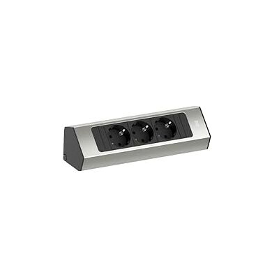 Bachmann Extensão Casia 2 de 3 tomadas de 2 m com cabo múltiplo para montagem na parede e canto na cozinha e no escritório, aparência de aço inoxidável 932 000 (com revestimento anti-impressões Bachmann Extensão Casia 2 de 3 tomadas de 2 m com cabo múltiplo para montagem na parede e canto na cozinha e no escritório, aparência de aço inoxidável 932 000 (com revestimento anti-impressões