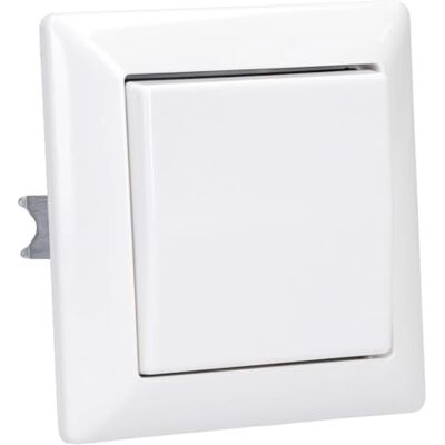 Jung Conjunto completo AS 500 de moldura, 1 compartimento, cor branca alpina, brilhante com baloiço interruptor basculante, mudança universal de desligado, cor branca Jung Conjunto completo AS 500 de moldura, 1 compartimento, cor branca alpina, brilhante com baloiço interruptor basculante, mudança universal de desligado, cor branca