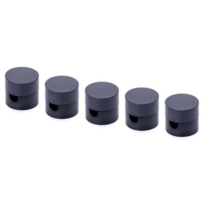 Orion Pinos de parede e teto, 5 unidades, (diâmetro de 19 mm), altura de 18 mm, suporte para cabos como fixação de teto para cabo têxtil, cor preta Orion Pinos de parede e teto, 5 unidades, (diâmetro de 19 mm), altura de 18 mm, suporte para cabos como fixação de teto para cabo têxtil, cor preta