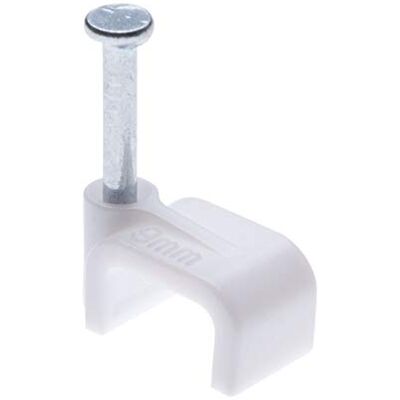 Keple Clipes de cabo plano 100 peças braçadeira 9 mm para cabo grampos com pregos de aço incorporados clipes de parede elétricos para escritório/casa compatível com Cat 5 5e, 6 6a, 7, 6P4C 8P8C RJ11 RJ45 Keple Clipes de cabo plano 100 peças braçadeira 9 mm para cabo grampos com pregos de aço incorporados clipes de parede elétricos para escritório/casa compatível com Cat 5 5e, 6 6a, 7, 6P4C 8P8C RJ11 RJ45