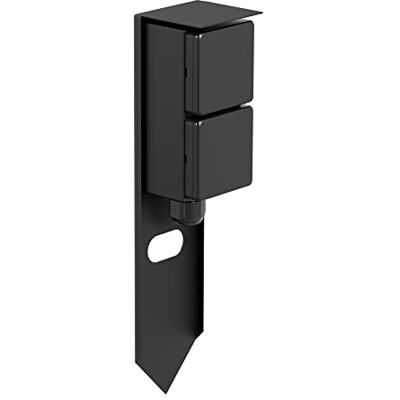 ledscom.de Suporte de lâmpada de jardim PIWI com piqueta de terra para exteriores, IP44, 2 vias, aço inoxidável, preto, angular, 30 cm ledscom.de Suporte de lâmpada de jardim PIWI com piqueta de terra para exteriores, IP44, 2 vias, aço inoxidável, preto, angular, 30 cm