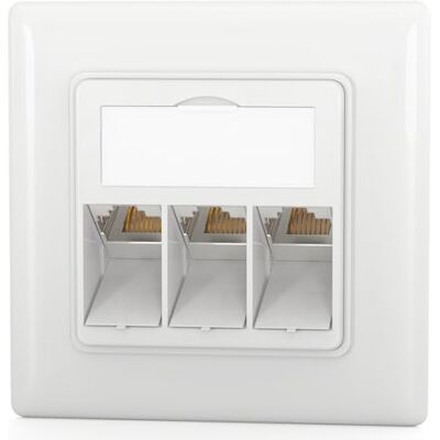 HB-DIGITAL A tomada de rede de 3 portas CAT 8 incorporada, inclui 3 módulos Keystone RJ45 com certificação GHMT, LAN Ethernet, caixa Keystone máx. 40 Gbps STP – Sinal branco HB-DIGITAL A tomada de rede de 3 portas CAT 8 incorporada, inclui 3 módulos Keystone RJ45 com certificação GHMT, LAN Ethernet, caixa Keystone máx. 40 Gbps STP – Sinal branco