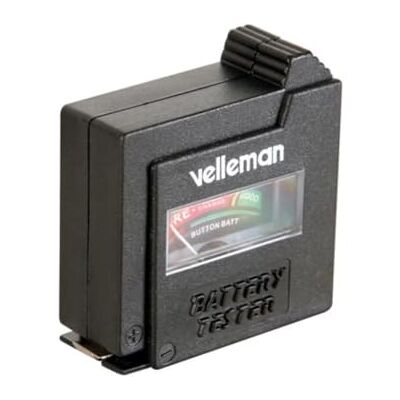 Velleman Verificador de pilhas, analógico, para pilhas padrão (AAA, AA, C, D, E-block 9 V) e pilhas de botão, compacto, portátil Velleman Verificador de pilhas, analógico, para pilhas padrão (AAA, AA, C, D, E-block 9 V) e pilhas de botão, compacto, portátil