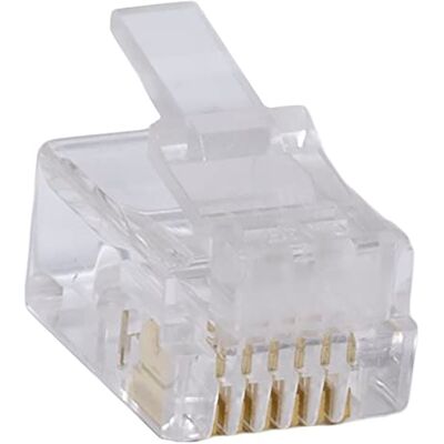 AERZETIX Conjunto de 10 conectores tomadas macho RJ12 6P6C para engastar cabo telefónico 6 pinos computador linha modem ADSL cor: transparente AERZETIX Conjunto de 10 conectores tomadas macho RJ12 6P6C para engastar cabo telefónico 6 pinos computador linha modem ADSL cor: transparente