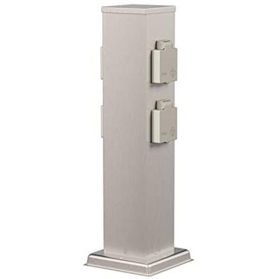 ledscom.de Tomada de jardim Polly para exteriores, IP44, 4 vias, aço inoxidável, angular, 40 cm ledscom.de Tomada de jardim Polly para exteriores, IP44, 4 vias, aço inoxidável, angular, 40 cm