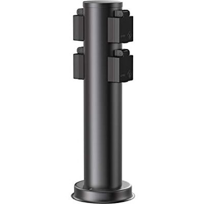 ledscom.de Suporte de lâmpada de jardim PORU para exteriores, IP44, 4 vias, aço inoxidável, preto, redondo, 39 cm ledscom.de Suporte de lâmpada de jardim PORU para exteriores, IP44, 4 vias, aço inoxidável, preto, redondo, 39 cm