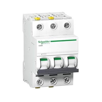 Schneider Electric Schneider Interruptor de proteção iC60N, 3P, 6 A, B Schneider Electric Schneider Interruptor de proteção iC60N, 3P, 6 A, B